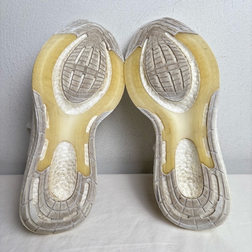 ADIDAS Powerboost White Grey Women Size 7.5 Sporty Athleisure Minimalist Neutral - Picture 7 of 13